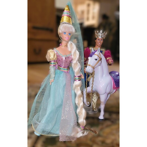 Prancing Pony White Stallion for Repunzel Barbie Prince Ken Rare Royal Horse VTG - Picture 13 of 13